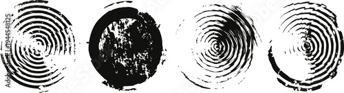 Black fingerprint impressions on white background biometric security concept with fingerprint scans