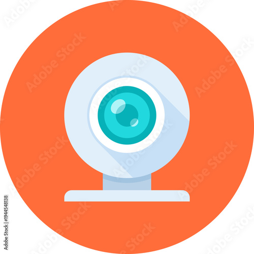web camera flat web icon concept