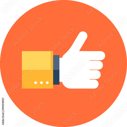 thumb up flat web icon concept