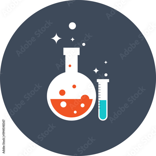 chemistry flat web icon concept