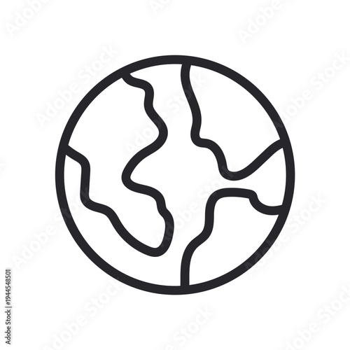 earth icons outline and Flat Style,transparent background
