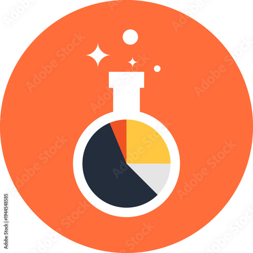 market research flat web icon concept