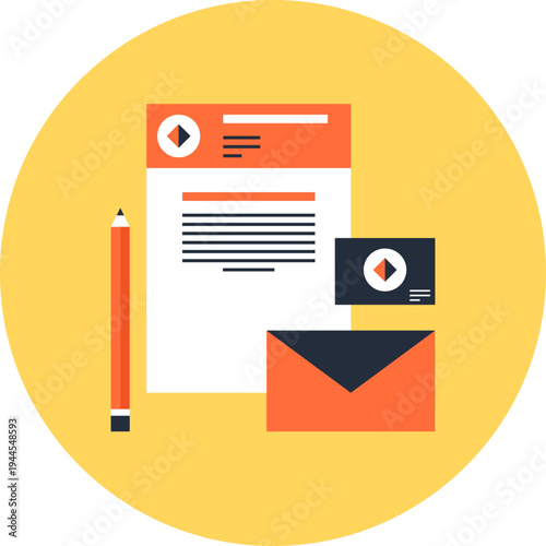 corporate identity flat web icon concept