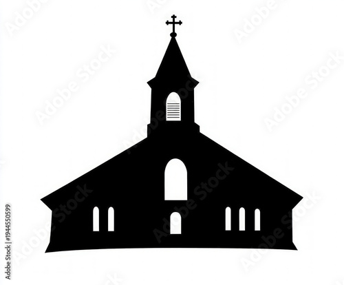 church silhouette , black a...
