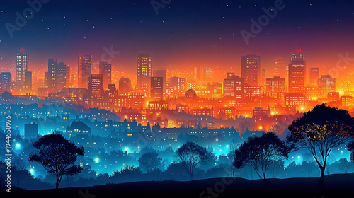 The Birmingham, UK skyline ...