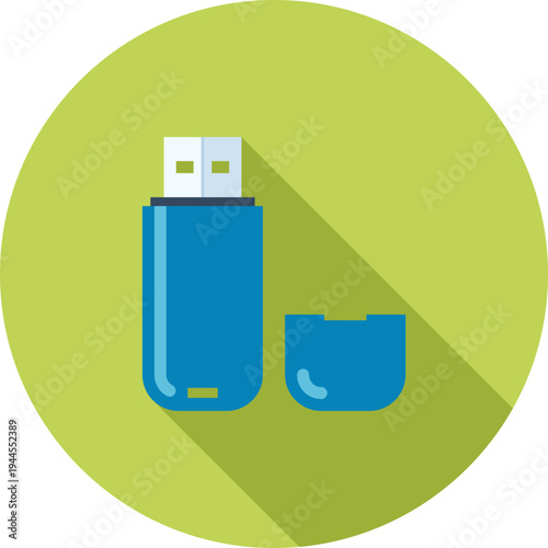 flash drive flat web icon concept
