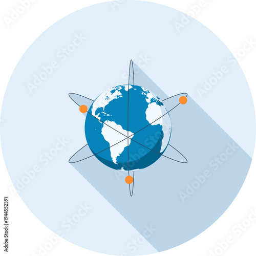 global communication flat web icon concept