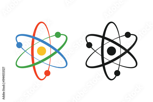 Atom icon vector. Chemical action sign. Molecule icon vector. Physics icon symbol. Vector illustration