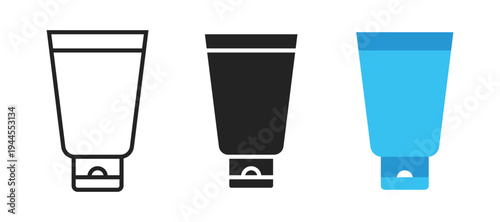 Cream tube icon design. Lotion tube icon. Cosmetic tube vector icon. Facewash tube icon