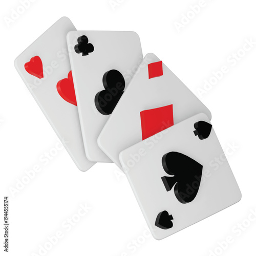 Poker Card 3d rendering isometric icon.