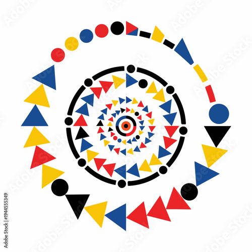 Colorful geometric spiral pattern design