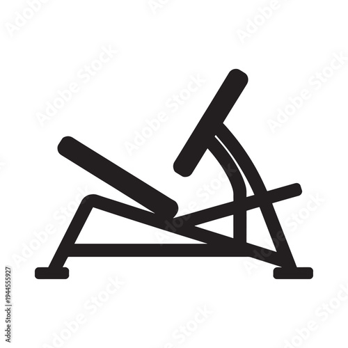 Black silhouette of an adjustable weight bench fitness equipment icon