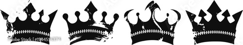 black silhouette crowns collection royalty symbols, various vintage ornamental tiaras and headpieces