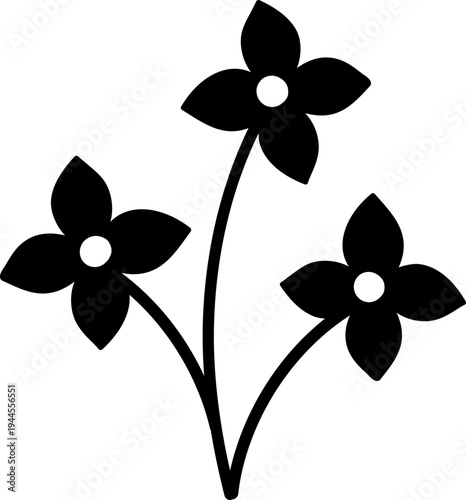 Cute spring wildflower silhouette vector illustration.
Decorative wildflower silhouette  for spring floral design.
Transparent background. SVG.