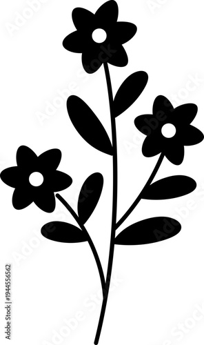 Cute spring wildflower silhouette vector illustration.
Decorative wildflower silhouette  for spring floral design.
Transparent background. SVG.
