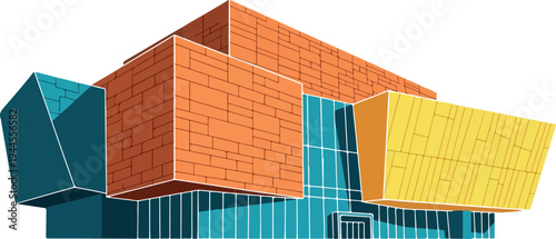 Vector illustration of colorful 3D building blocks