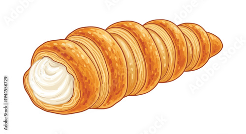 Assorted delicious pastries and cream rolls displayed on a white background