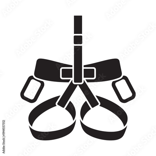 Black silhouette illustration of a suspension training system with straps