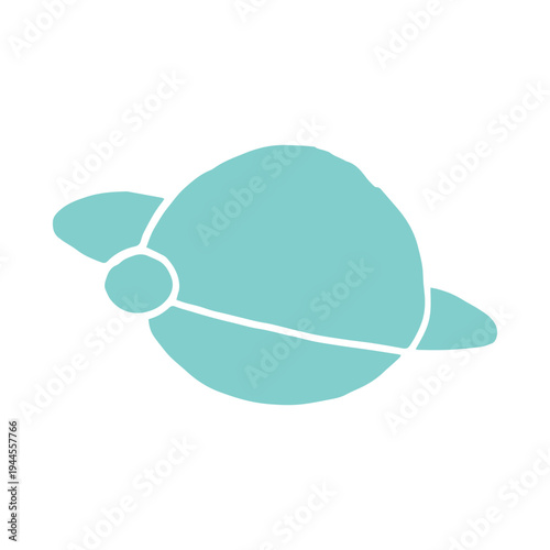 Illustration of the green Planet with heart on a white color