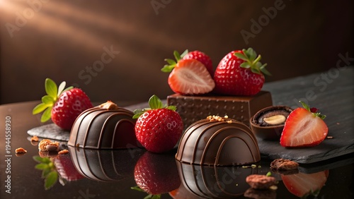 Chocolate Bonbons with Fresh Strawberries
