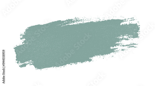 Teal green brush stroke with textured speckles on a white background paint