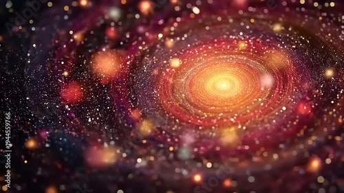 Cosmic Radiance: An Abstract Journey Through Galactic Core's Shimmering Nebula's Visual Exploration of Universe's Mystery