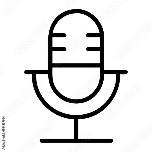 Minimalist microphone icon vector illustration isolated on transparent background