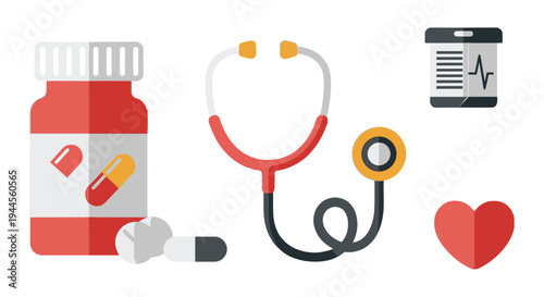 Healthcare safety information and reporting illustrated with colorful icons