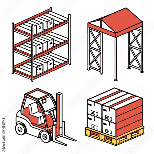 Warehouse storage and handling equipment forklift