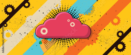 cloud icon technology background and network computing