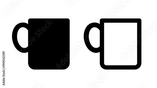 ikona czarnego kubka, plik wektorowy