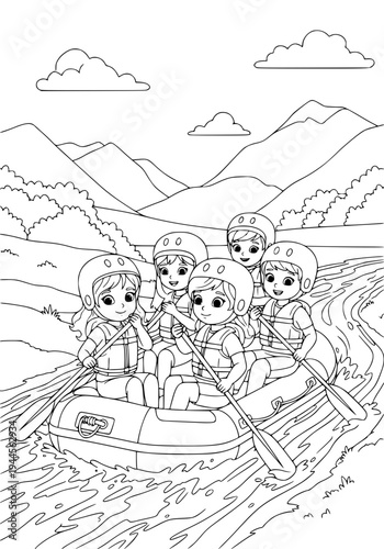 rafting coloring book