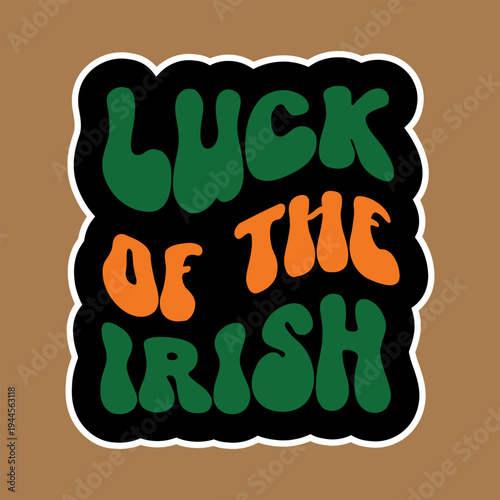 Funny cartoon monster vector illustration design for sale sticker label with colorful neon style percent off text for party holiday celebration and business promotion