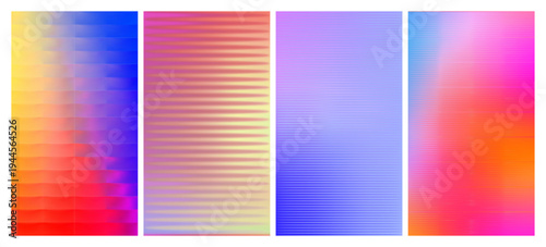 Set of ribbed glass texture backgrounds