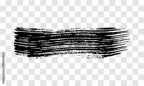 Black brush stroke on transparent background
