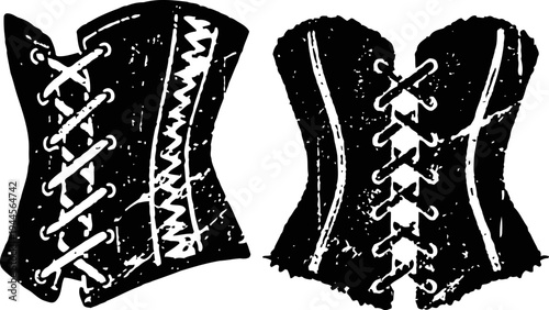 Vintage corset silhouette design classic lace up women's waist cincher retro fashion and feminine garment