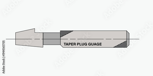 Taper Plug Gauge Precision Measurement Tool Vector Illustration 