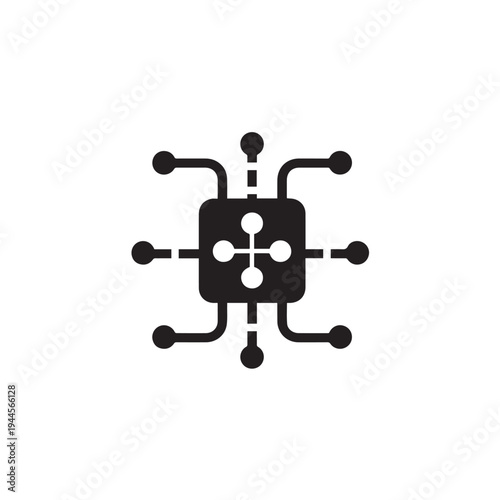 Artificial intelligence network chip icon vector editable EPS 