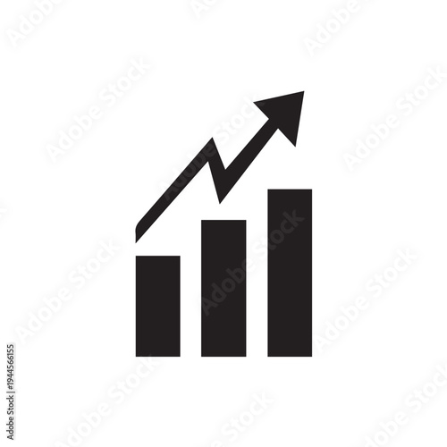 Business growth chart icon vector editable EPS analytics symbol