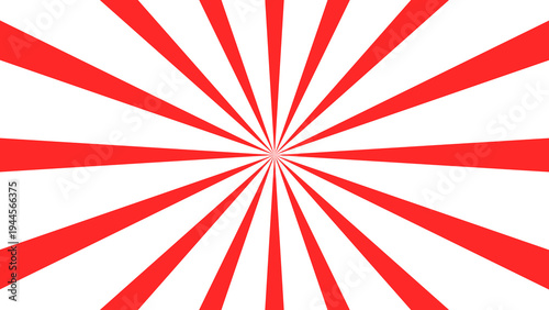Abstract red radial rays with starburst pattern from center. PNG. Transparent background. Retro sunburst design, perspective lines. Disco party posters, music events, club flyers, advertising banners