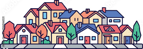 Set of colorful houses vector illustration