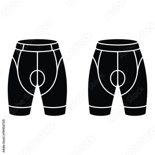 Mens boxer briefs icon silhouette vector simple clean design with white background with black and white