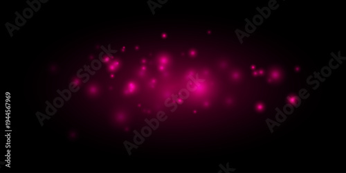Glowing particles composition. Soft white light dots, blurred bokeh clusters, luminous haze, scattered sparkles, deep dark gradient backdrop, abstract night sky atmosphere, gentle glow texture