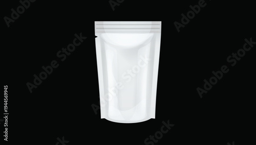 Stand up pouch flexible packaging with resealable zipper closure product bag vector illustration artwork design