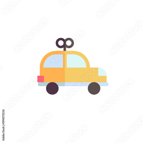 Toy car icon for baby playtime and childhood entertainment concept.