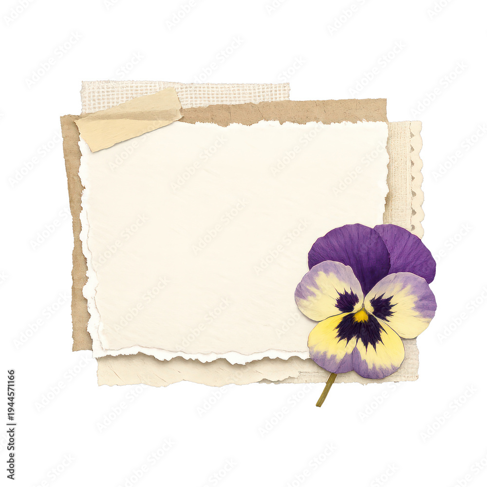 Fototapeta premium PNG Vintage floral paper design