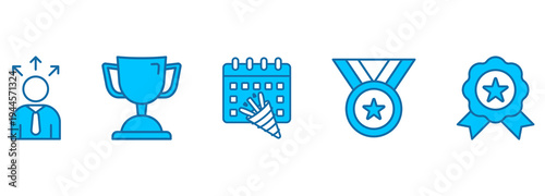 Collection of victory, winner, trophy and award Vector