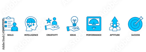 Banner human resource management, talent management and recruitment business vector illustration concept