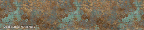 Fotografía Industrial Oxidized Copper Texture with Green Patina and Rusty Bronze Metallic S