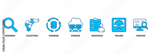 Big data concept. Banner with keywords and icons